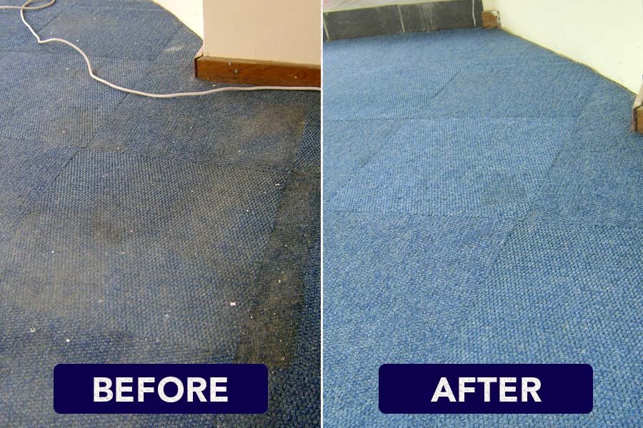 Before and after upholstery cleaning transformation